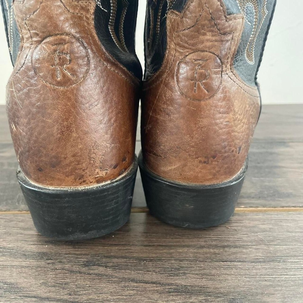 Tony Lama Men's 7900 Brown Black Stiched Western Boots Size 8D - Picture 5 of 8